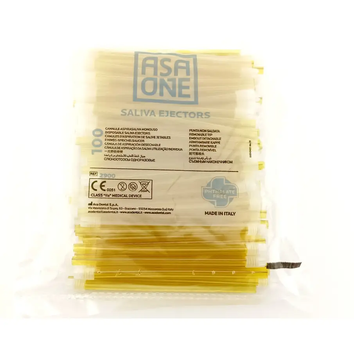 Слюноотсос ASA Dental съемный наконечник, Цвет - Ж&Euml;ЛТЫЙ, Италия, 100/уп 142680-1 фото